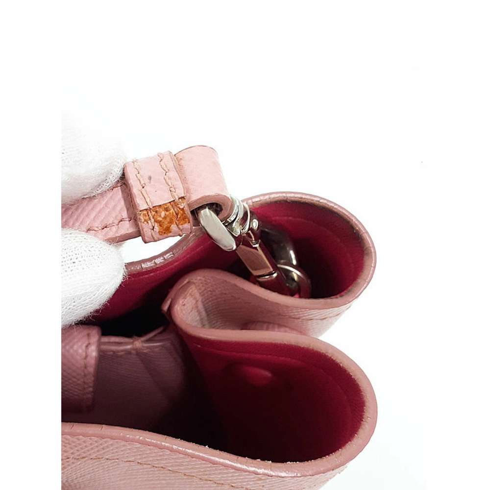 Prada Saffiano Cuir Double Handle Tote Shoulder Bag pink - Picture 5 of 9